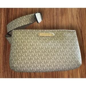 Michael Kors Pale Gold MK Logo Belt Fanny Pack Purse